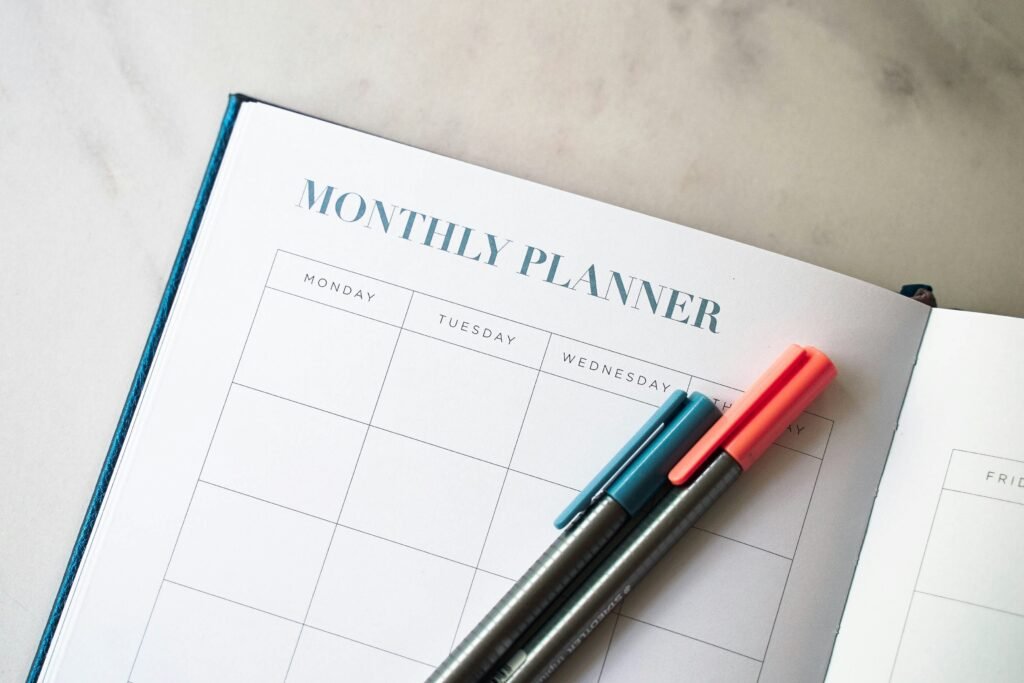 Financial calendar showing a 72-month or 6-year timeline with car loans, budgeting, and long-term planning visuals