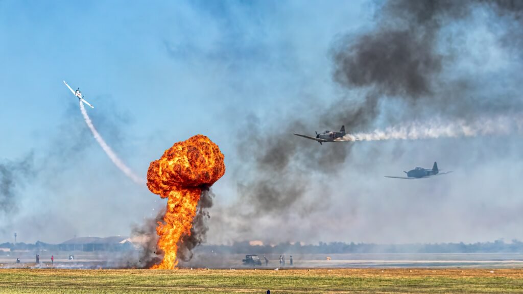 Military convoy facing the threat of an efp bomb attack in a modern warfare environment with armored vehicles and battlefield tension