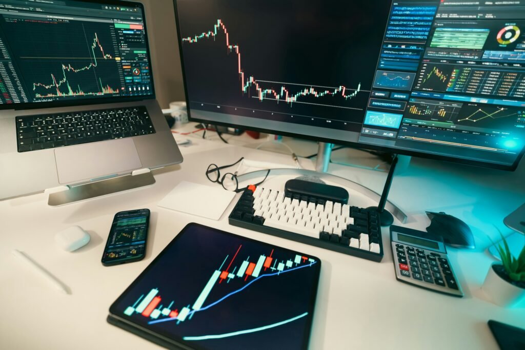 Crypto trader using AI-powered conversational analytics to monitor digital market trends, blockchain data, and trading insights.