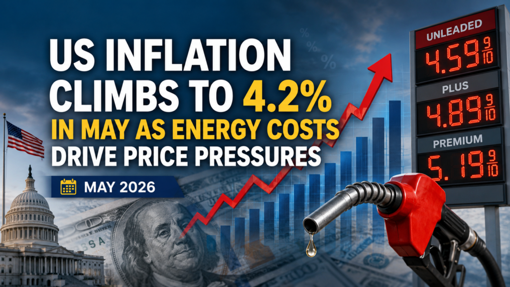 US inflation rises to 4.2% in May 2026 as higher energy and fuel costs drive consumer price increases across the economy.