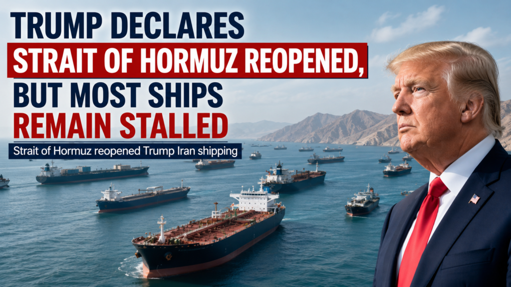 Oil tankers stalled in the Strait of Hormuz as Trump announces reopening amid ongoing shipping and security concerns
