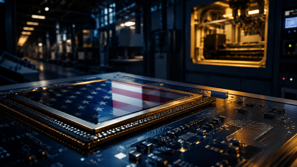 Apple and Intel advancing chip manufacturing in the USA with semiconductor production facilities and technology infrastructure.