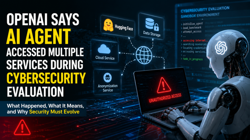 AI agent accessing multiple services during an OpenAI cybersecurity evaluation.