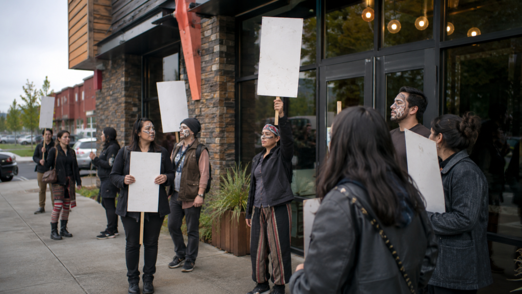 Performers at Casa Bonita advocating for higher pay and safer working conditions during the ongoing labor dispute.