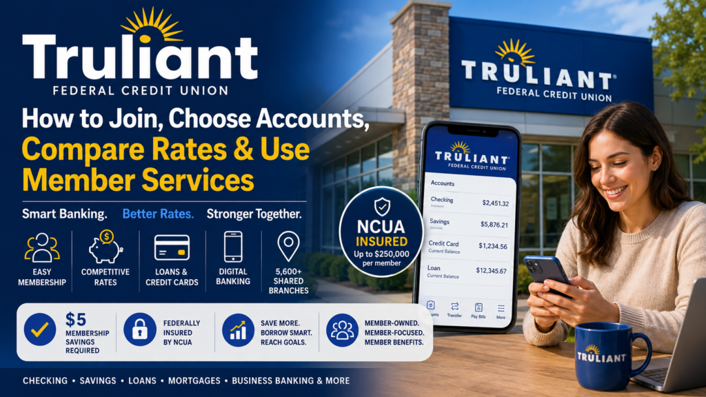 Featured image illustrating Truliant Federal Credit Union membership, digital banking, savings, loans, rates and member services.