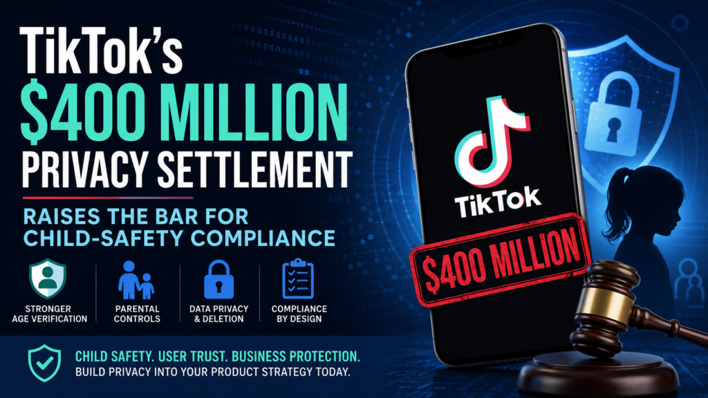 TikTok $400 million privacy settlement and child-safety compliance illustration