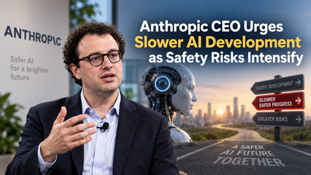 Dario Amodei discussing slower AI development and growing AI safety risks