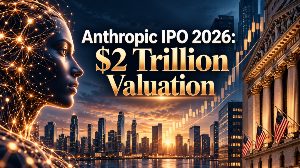 Anthropic IPO 2026 featured image highlighting the proposed $2 trillion valuation and Nasdaq listing.