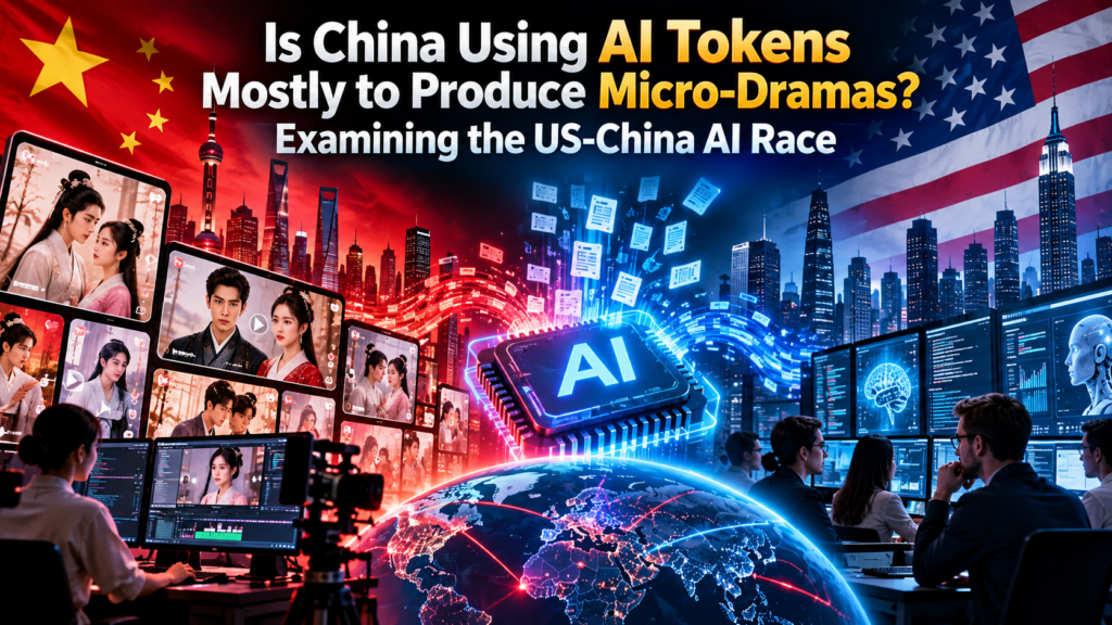 China AI tokens and AI-generated micro-dramas compared with US artificial intelligence development.
